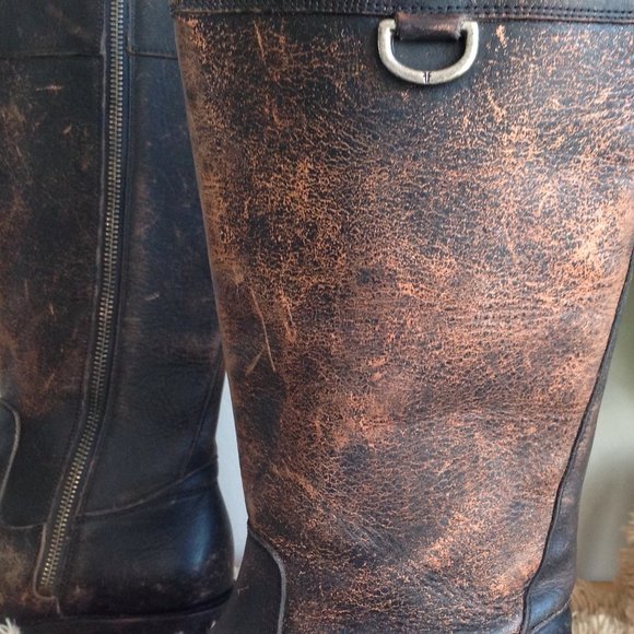 Frye Jayden D Ring Smooth Vintage Leather Boots Rustic Cottagecore Equestrian - Picture 6 of 8